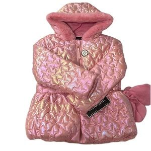 S Rothschild & Co Toddler & Little Girls Iridescent Star Parka